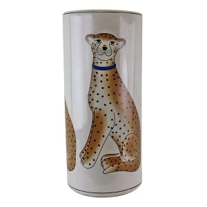 Image of Ceramic Umbrella Stand, Leopard Design
