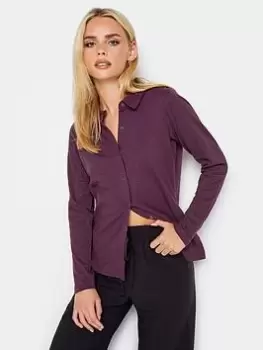 Image of PixieGirl Petite Cotton Slub Jersey Shirt, Purple, Size 18, Women