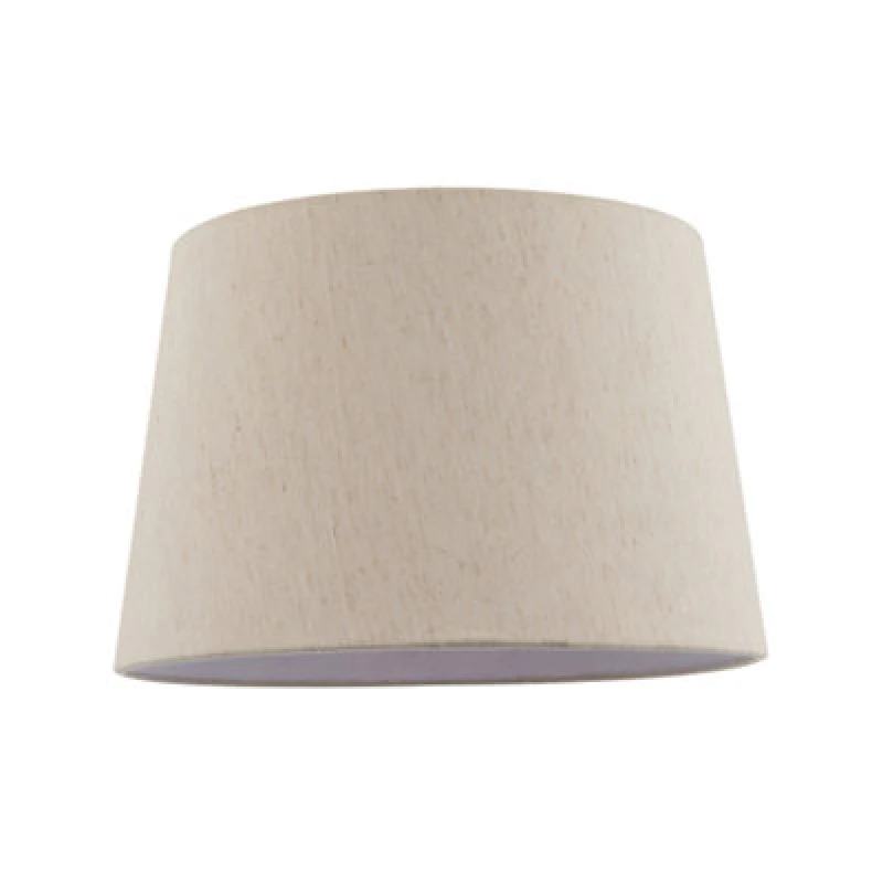 Image of Happy Homewares Light Beige Natural Linen Fabric Lamp Shade With White Cotton Lining