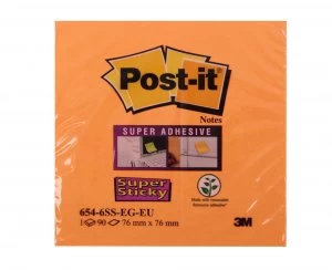 Image of Post It Super Sticky Notes Jewel Pop 76 x 76 Pack of 6 654 6SS EG EU