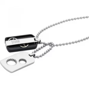 Image of Mens STORM Stainless Steel Cog Tag Pendant Silver