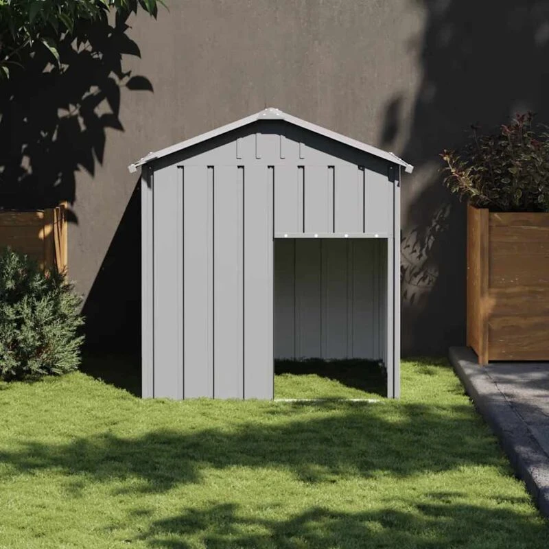 Image of VIDAXL Dog House with Roof Light Grey 117x103x123cm Galvanised Steel Vidaxl 8720845903794