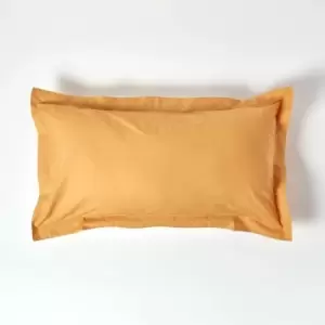 Image of Mustard Yellow Egyptian Cotton Oxford Pillowcase 200 Thread Count, King - Mustard Yellow - Mustard Yellow - Homescapes