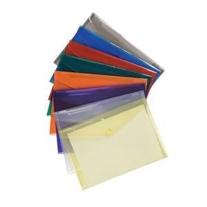 Image of 5 Star A4 Envelope Wallet Polypropylene Translucent Assorted Pack of 25
