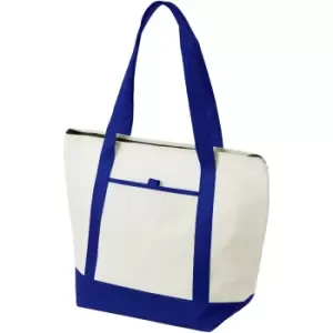 Image of Bullet Lighthouse Non Woven Cooler Tote (44.5 x 15.2 x 34.3 cm) (Natural/Royal Blue)