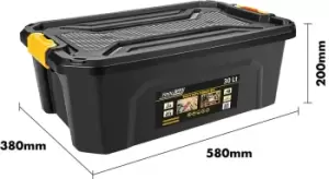 Image of Heavy Duty Polypropylene Storage Box with Clip on Lid - 30 Litre