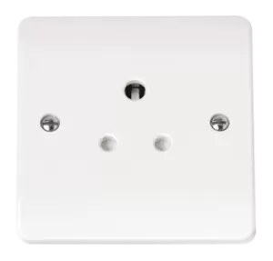 Image of Click Scolmore Mode 5A 1 Gang Round Pin Plug Socket Polar White - CMA038