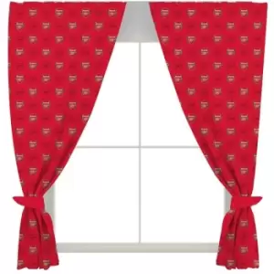Image of Arsenal FC Crest Tab Top Curtains (Pack of 2) (One Size) (Red) - Red