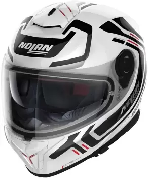 Image of Nolan N80-8 Ally N-Com Helmet, black-white Size M black-white, Size M