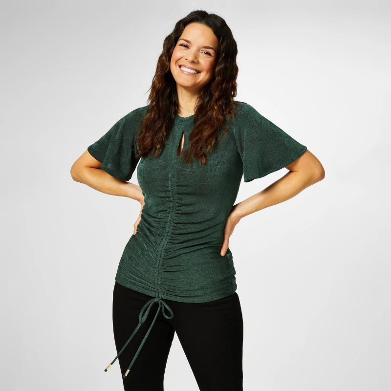 Image of Biba Biba Keyhole Jersey Top - Green Green 8