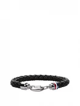 Image of Tommy Hilfiger Clasp Detail Leather Bracelet