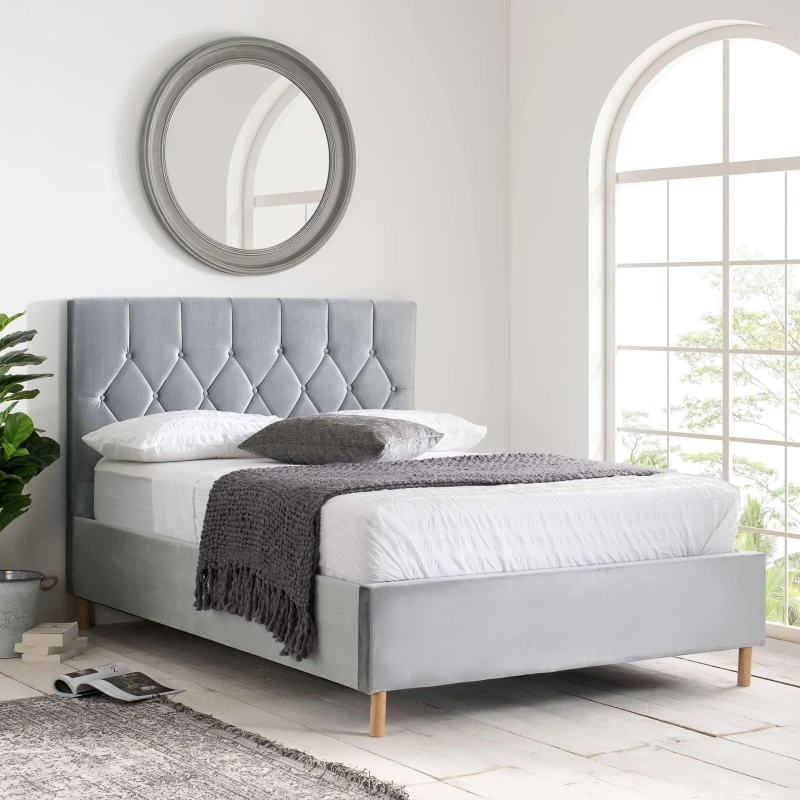 Image of Birlea Birlea Loxley Bed in Grey Size: Small Double Grey Small Double Unisex 5056206638269