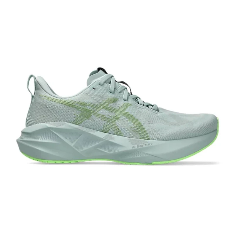 Image of Asics Novablast 5 Grey Green SS26 Shoes, Size 43,5 - EUR