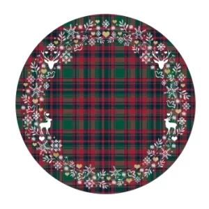 Image of Denby Christmas Tartan Round Placemats Set Of 6