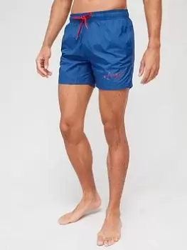 Image of HUGO Paol Swim Shorts - Blue, Navy, Size S, Men