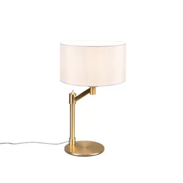 Image of Cassio Modern Table Lamp with Round Shade Brass Matt
