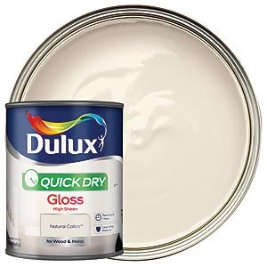 Image of Dulux Quick Dry Natural Calico Gloss High Sheen Paint 750ml
