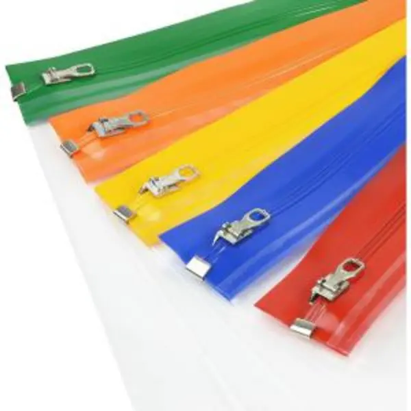 Image of Rapesco Zippi Bag with Metal Zip A4 Clear Assorted Colours - PK5 -