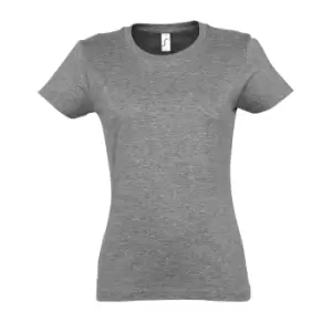 Image of SOLS Womens/Ladies Imperial Heavy Short Sleeve T-Shirt (S) (Grey Marl)