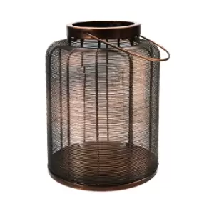 Image of Ivyline Hampton Copper Woven Metal Lantern / Small