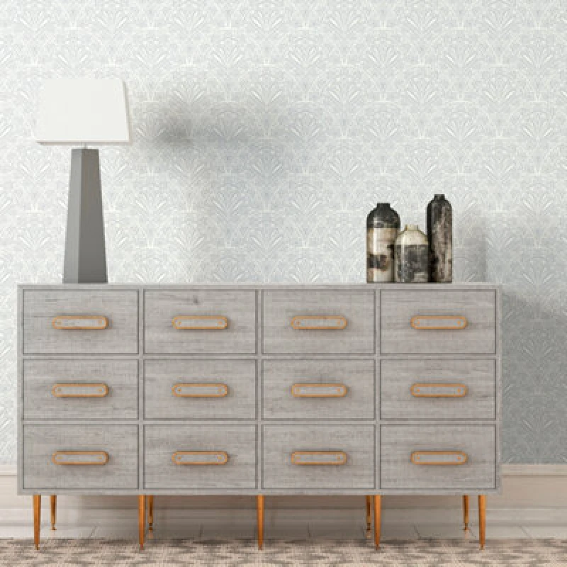 Image of Hoopla Walls Grey Deco Fan Smooth Matt Wallpaper