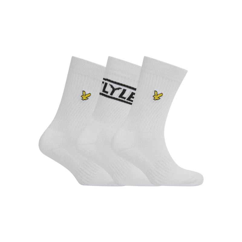 Image of Lyle and Scott 3 Pack Socks - White White 7 - 11