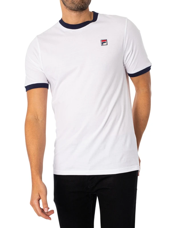 Image of Fila Marconi Ringer T-Shirt White/Navy L