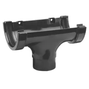 Image of Polypipe Half Round Gutter Running Outlet - 112mm - Black
