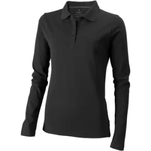 Image of Elevate Oakville Long Sleeve Ladies Polo Shirt (S) (Anthracite)
