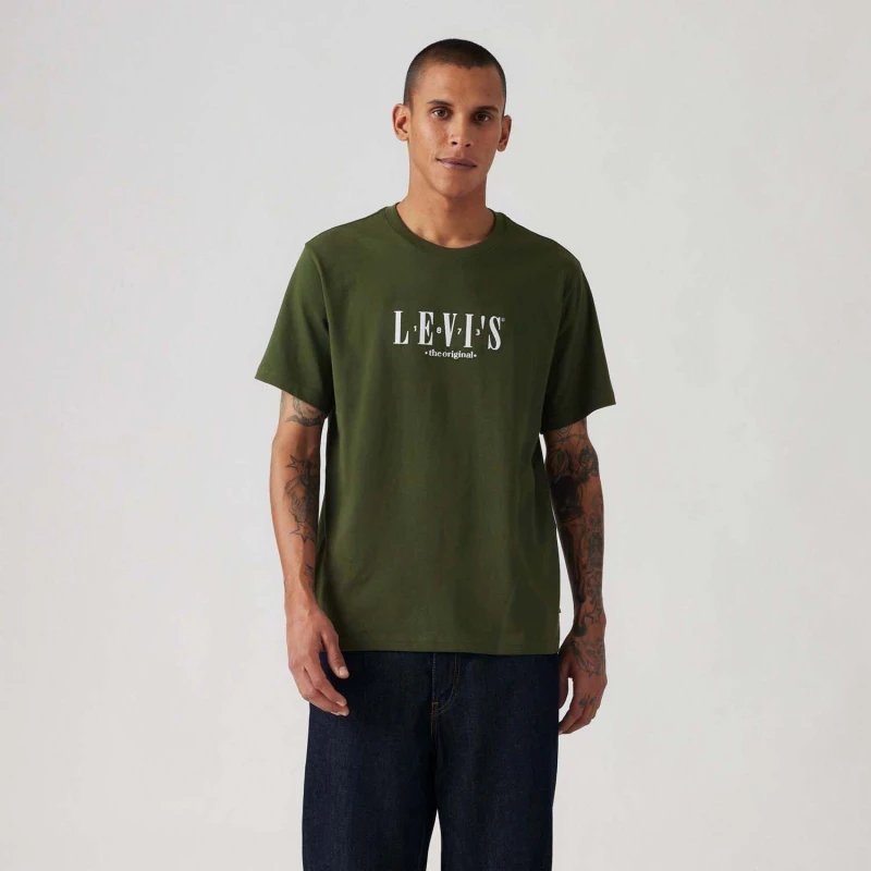 Image of Levis SS RELAXED FIT TEE mens T shirt in Kaki