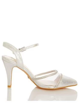 Image of Quiz Wide Fit Silver Shimmer Courts - 3