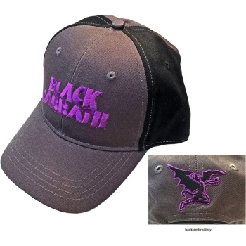 Image of Black Sabbath - Wavy Logo Unisex Baseball Cap - Black Grey