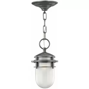 Image of IP23 1 Bulb Chain Lantern Hematite LED E27 60W Bulb Light Fitting
