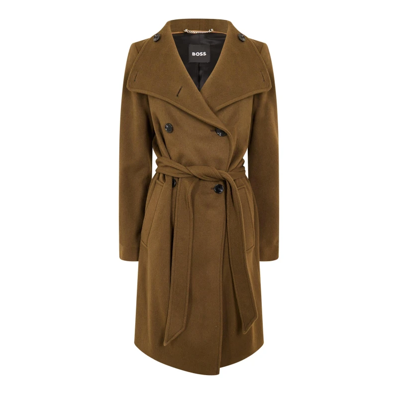 Image of Boss Womens Overcoat Open Green female 4 (XXS)