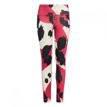 Image of adidas AEROREADY Animal Print External Pocket Stretch Tra - Wonder White / Team Real Magen