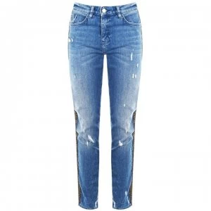 Image of Biba Billie Logo Boyfriend Jeans - Blue