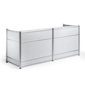 Image of Trexus Reception Desk 2485x1030x25mm High Gloss White Ref I000736