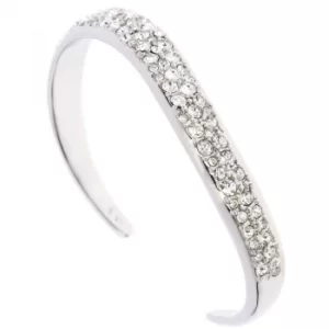 Image of Ladies Karen Millen Silver Plated Pave Crystal Wave Cuff SM