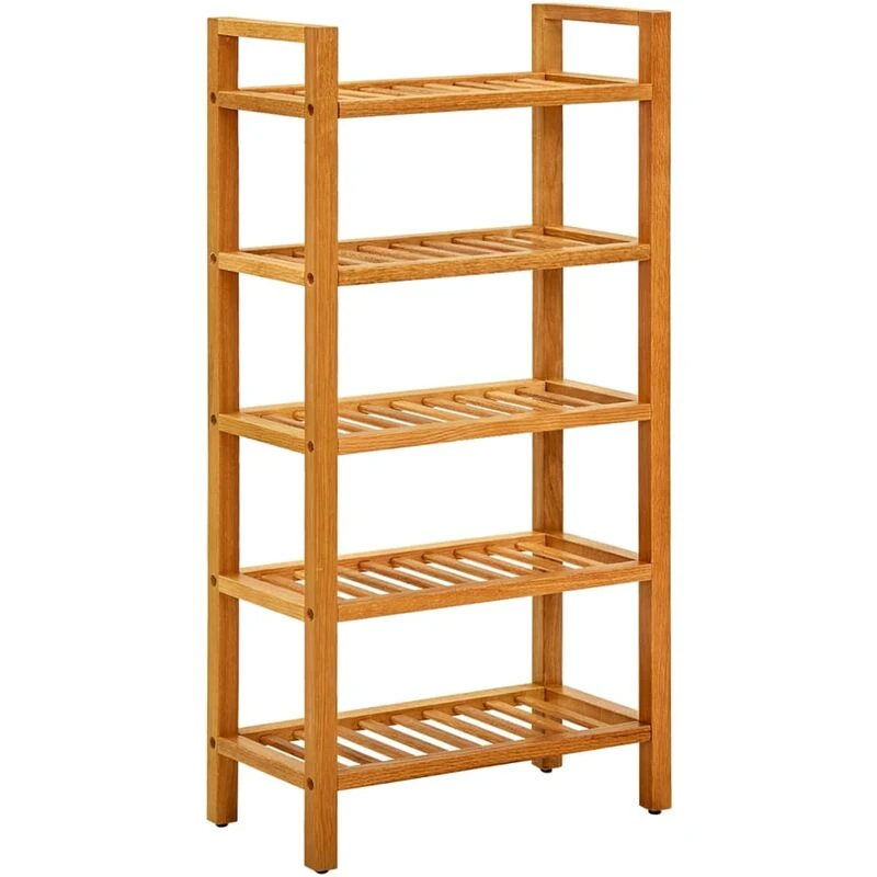 Image of VIDAXL Shoe Rack with 5 Shelves 50x27x100cm Solid Oak Wood Vidaxl 8720286543108