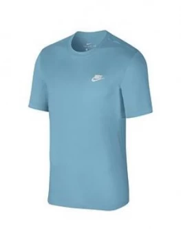 Image of Nike Sportswear Club T-Shirt - Blue/White