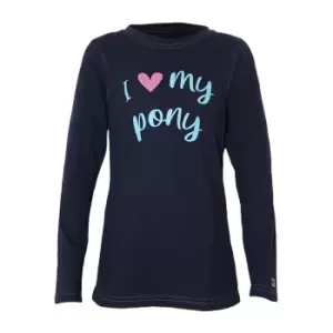 Image of Little Rider Childrens/Kids I Love My Pony Collection Long-Sleeved T-Shirt (9-10 Years) (Navy)