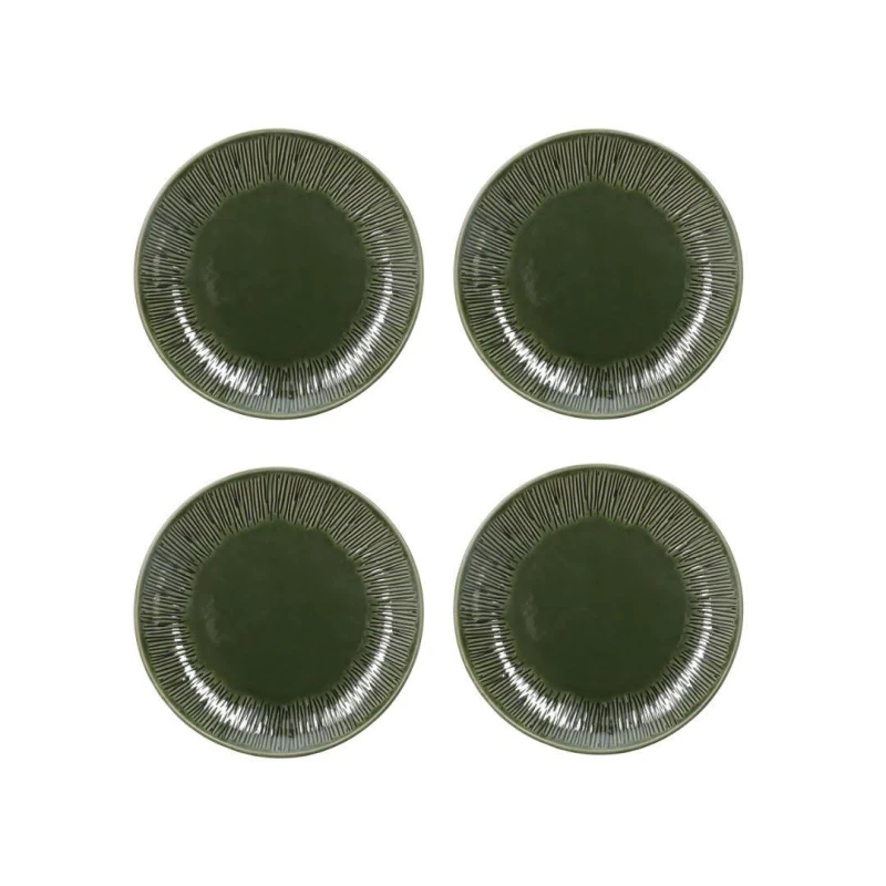 Image of Mikasa Jardin Set of 4 Green Stoneware Side Plates