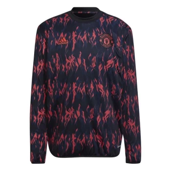 Image of adidas Manchester United Pre Match Warm Top 2021 2022 Mens - Black