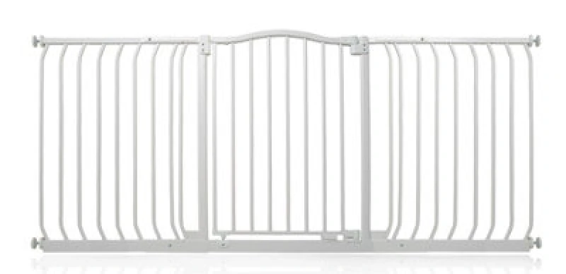 Image of Safetots Curved Top Safety Gate, 161Cm - 170Cm, Matt White, Pressure Fit Stair Gate