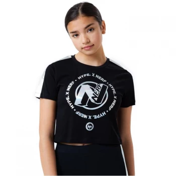 Image of Hype x Nerf Logo Kids Cropped T-Shirt - Black