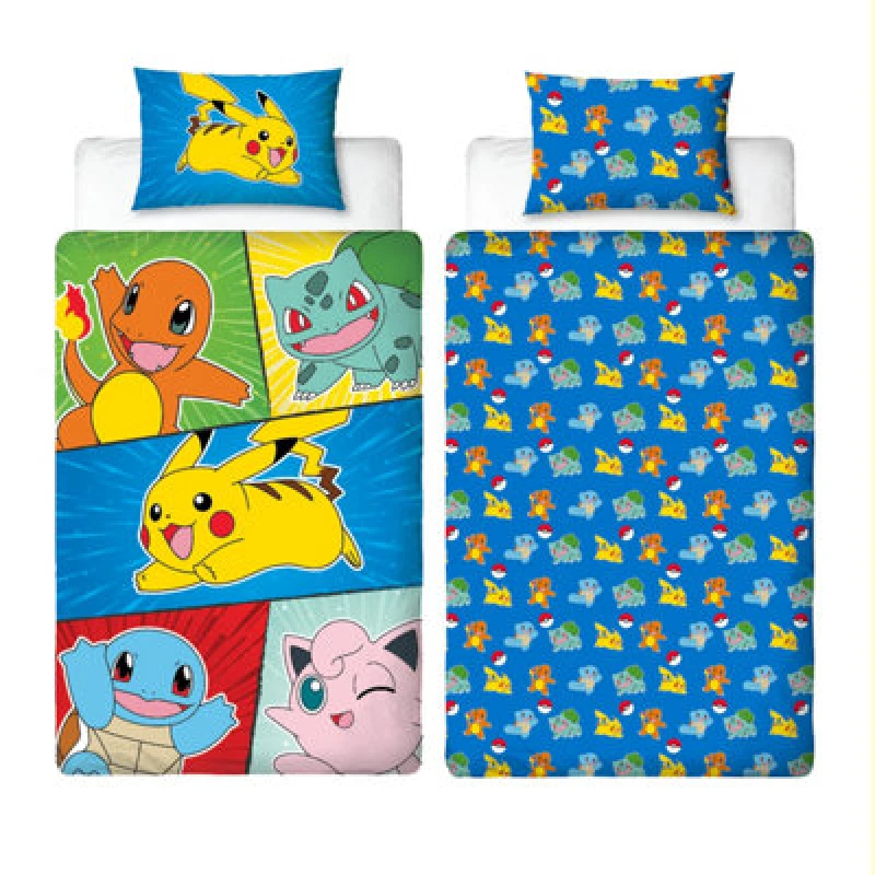Image of Pokemon Retro Single Polycotton Duvet Multi