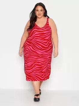 Image of Yours Yours Colour Clash Elasticated Strap Bea, Pink, Size 34-36, Women