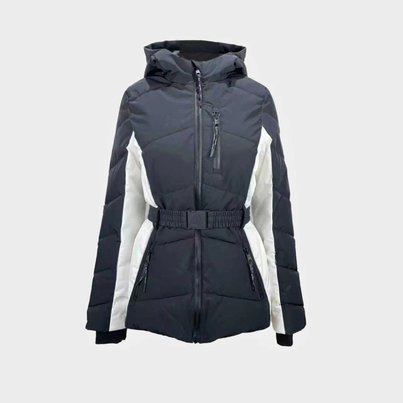 Image of Jack Wills Womens Hooded Puffer Waterproof Windproof Insulated Ski Jacket Black female 6 (2XS)