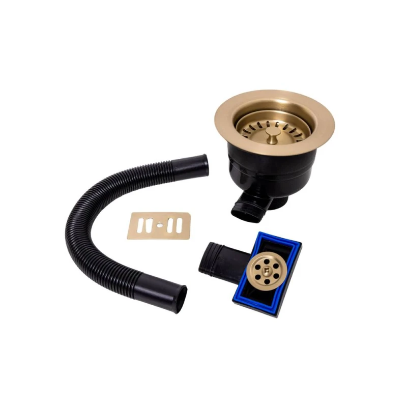 Image of Balterley Sink Strainer Waste with Overflow, Top Fix Installation Brushed Brass in Metallics Metallics Unisex