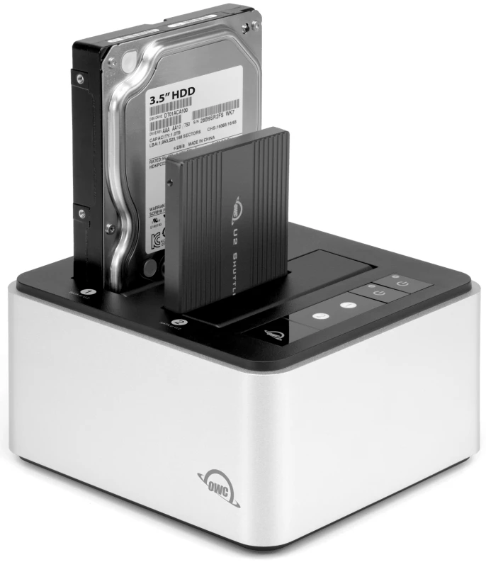 Image of OWC OWC Drive Dock USB 3.2 Gen 2 (3.1 Gen 1) Type-C Black, Silver OWCTCDRVDCKSN